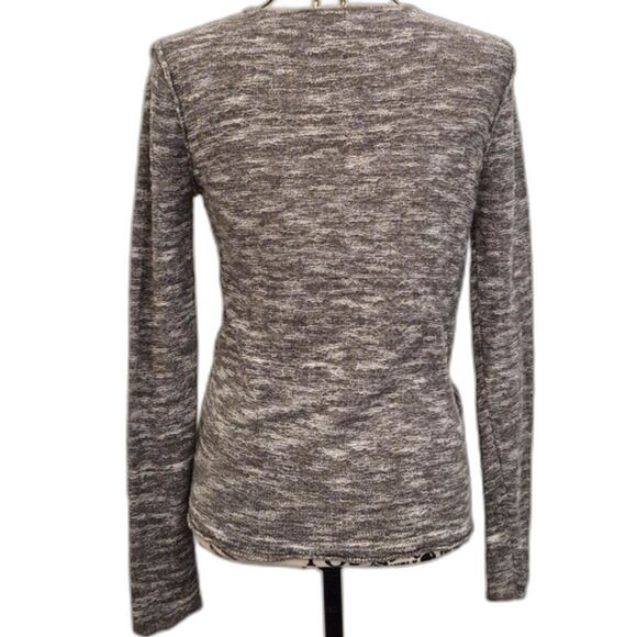 Free People Gotham Faux Wrap Top Sweater S Deep V Neck Knit Pullover Slouchy - Picture 5 of 11